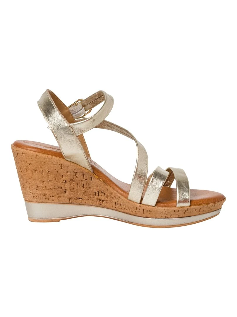 Sandales Compensées Cuir Tamaris Touch It   Doré/or