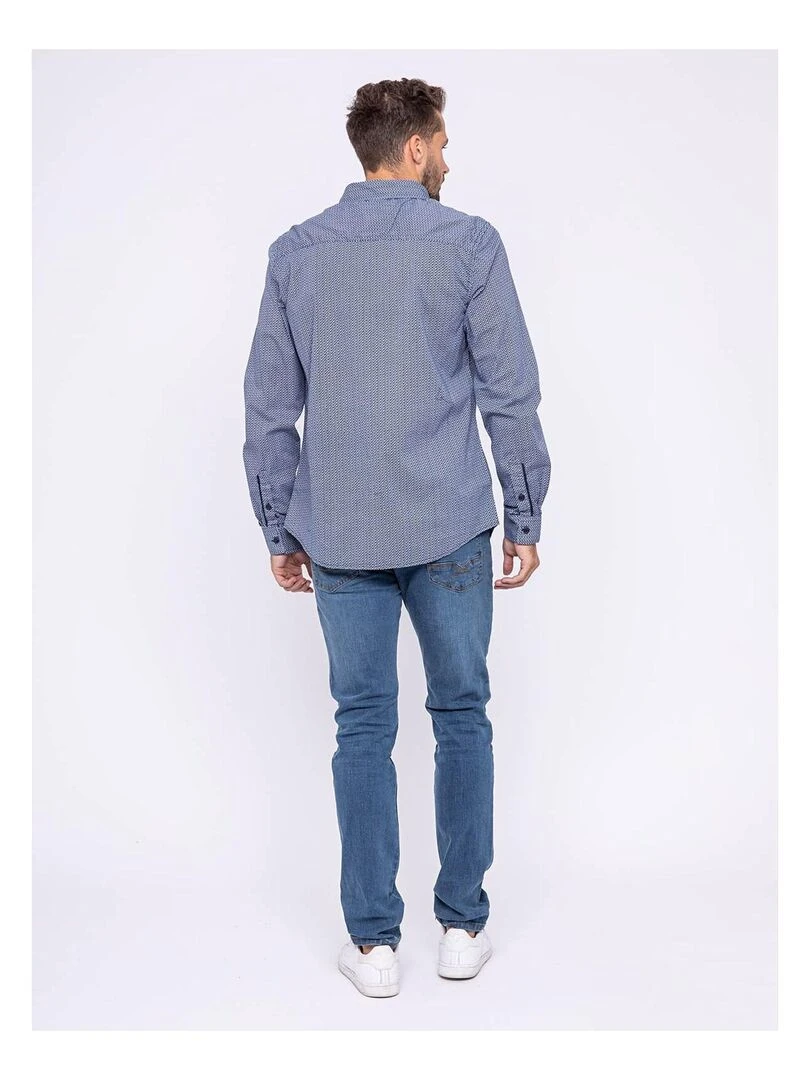 Chemise manches longues motifs TAMIX Bleu marine