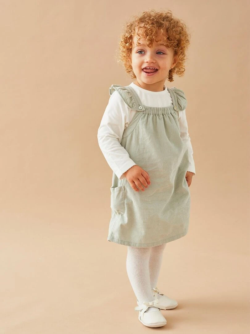 Set robe + t shirt écru/sauge Noukie's Blanc