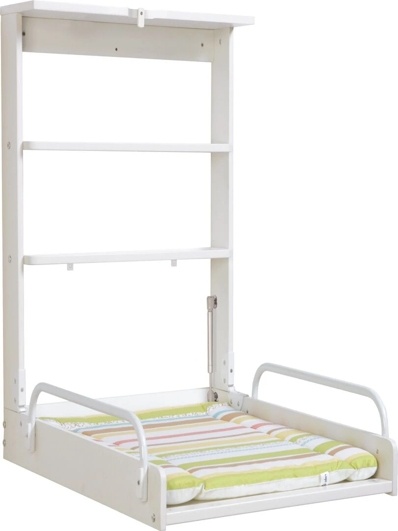 ROBA Table À Langer Murale + Matelas À Langer "Dschungelbaby" Blanc Blanc