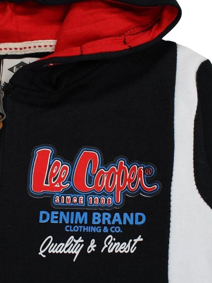 Lee Cooper Veste garçon imprimé logo en coton Noir