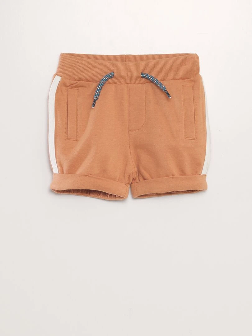 Ensemble t shirt + short fantaisie   2 pièces   Bleu/marron