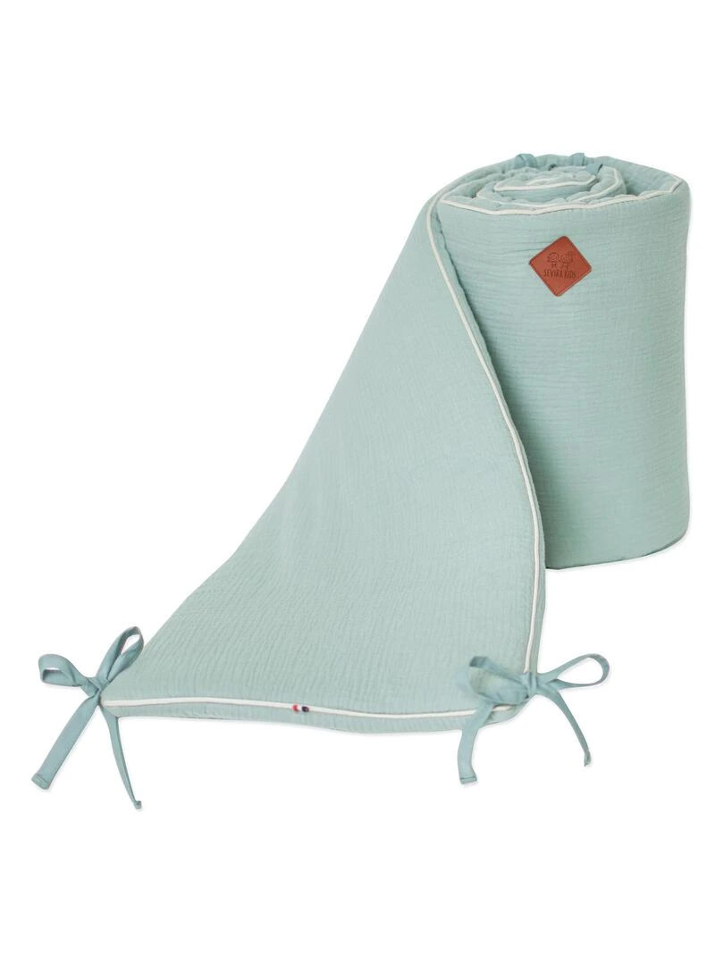 Tour de lit universel en gaze de coton Jeanne Vert d'eau
