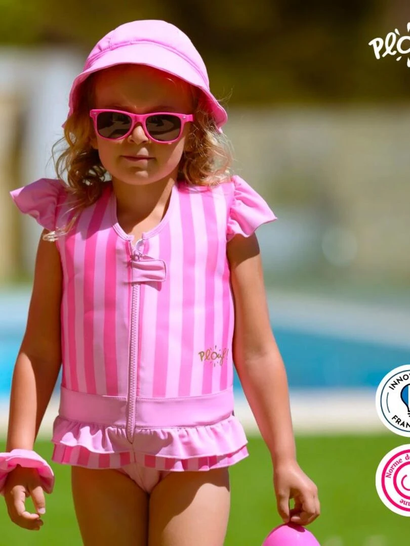 Maillot de Bain Noemie Enfant avec Flotteurs   Accessoire de Natation Fille   Rose
