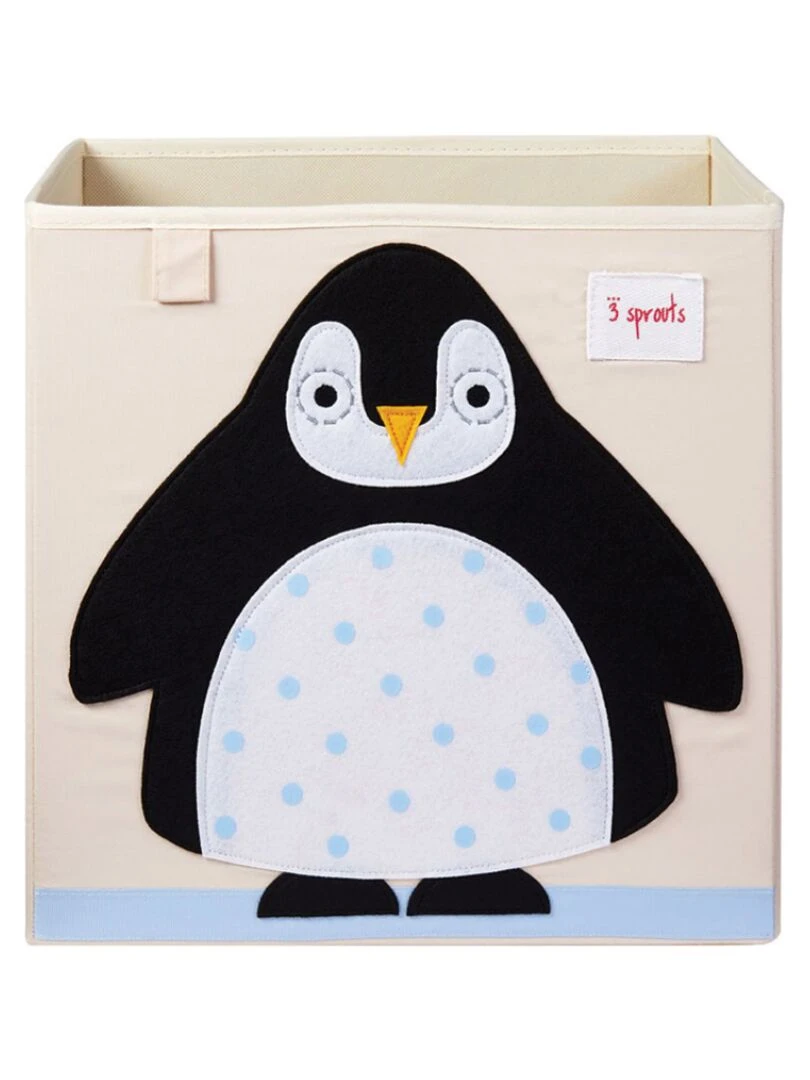 Cube De Rangement Pingouin (33 5 X 33 5 Cm) Blanc Noir