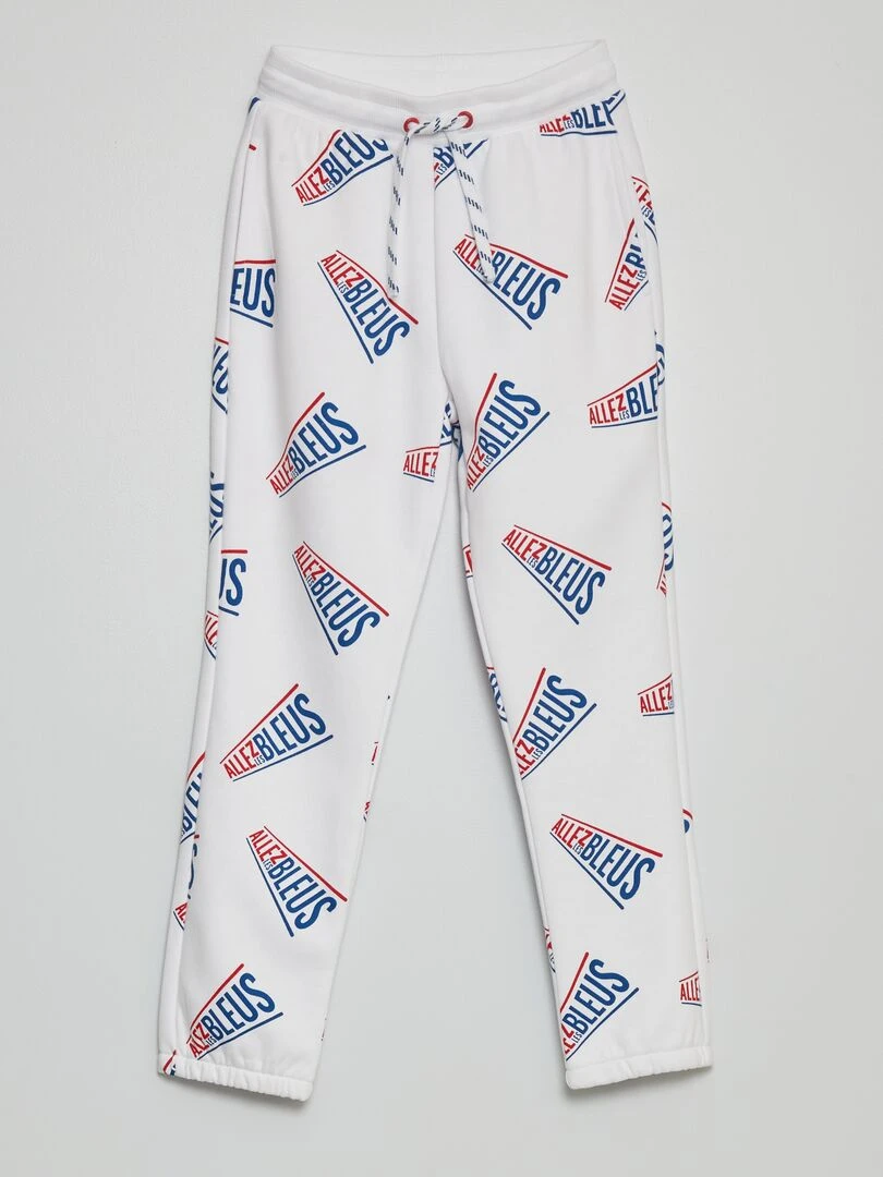 Pantalon de jogging en molleton Allez Les Bleus Blanc