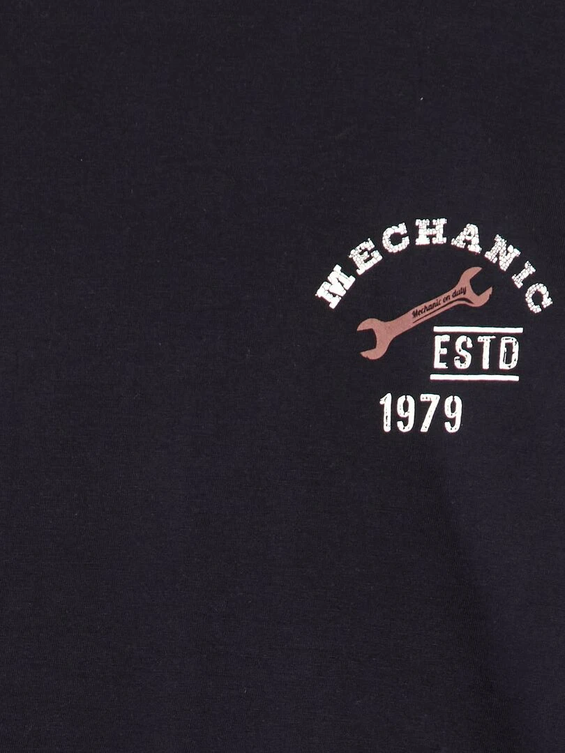 Tee shirt avec imprimé dos   Noir