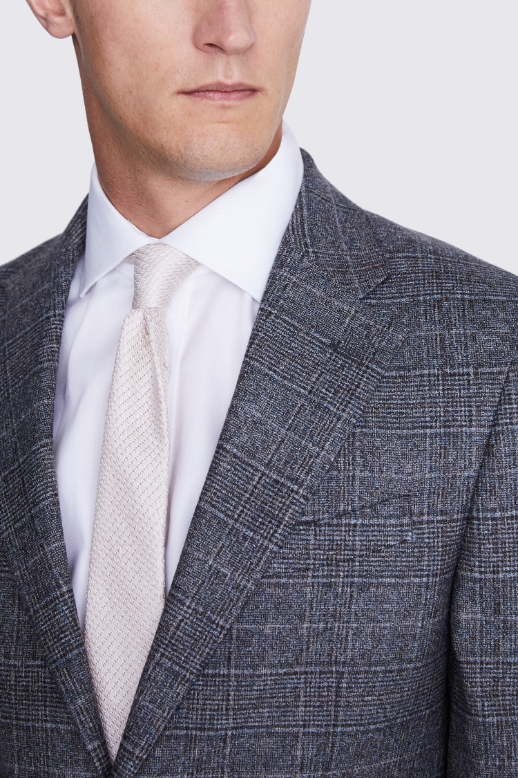Italian Slim Fit Grey Check Jacket    Buy Online at Moss
