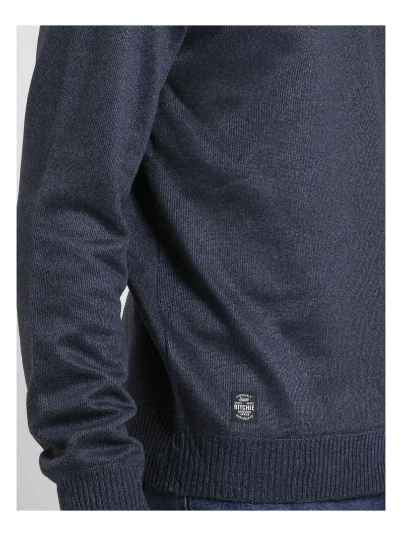 Pull col montant zippé LIMAXUS   Bleu marine