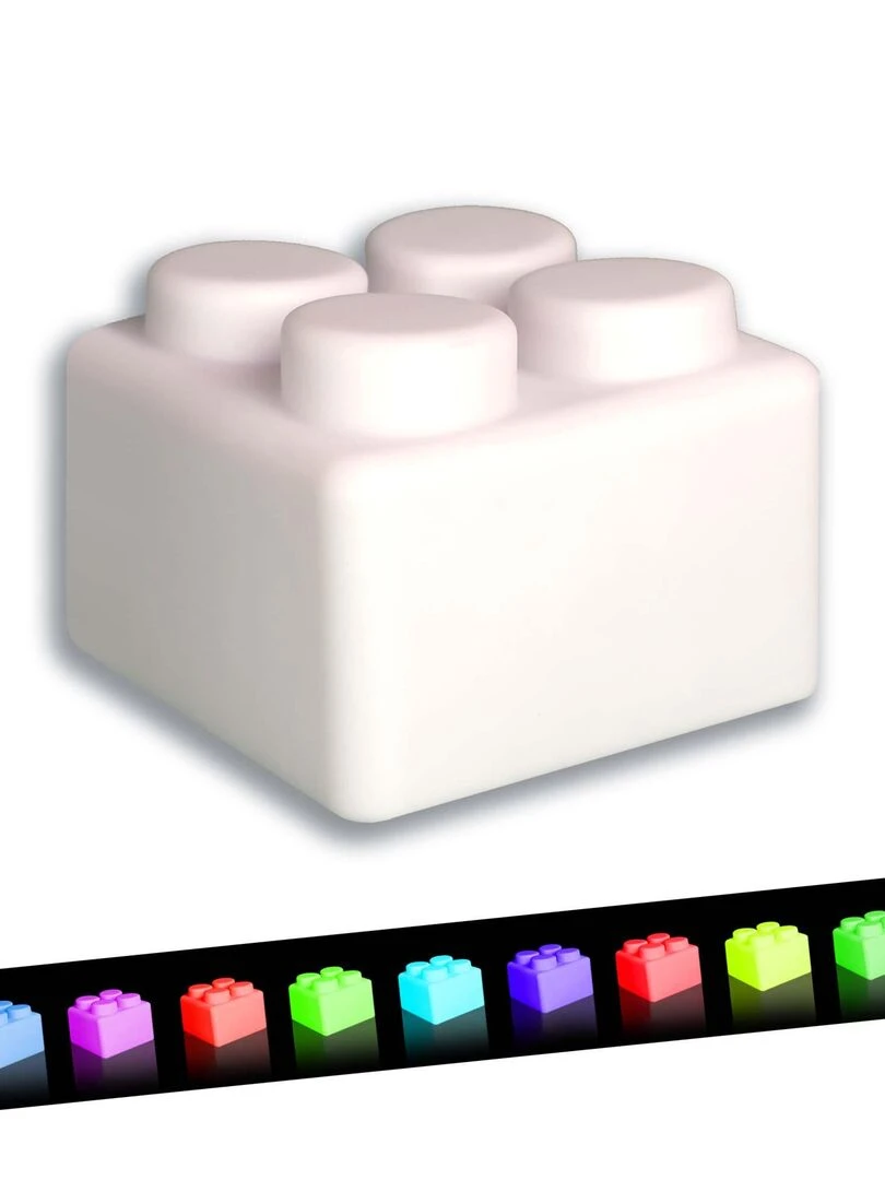 Veilleuse LED Enfant avec Télécommande Brique Crazy Safety EN IEC55015 Noir Multicolore Blanc