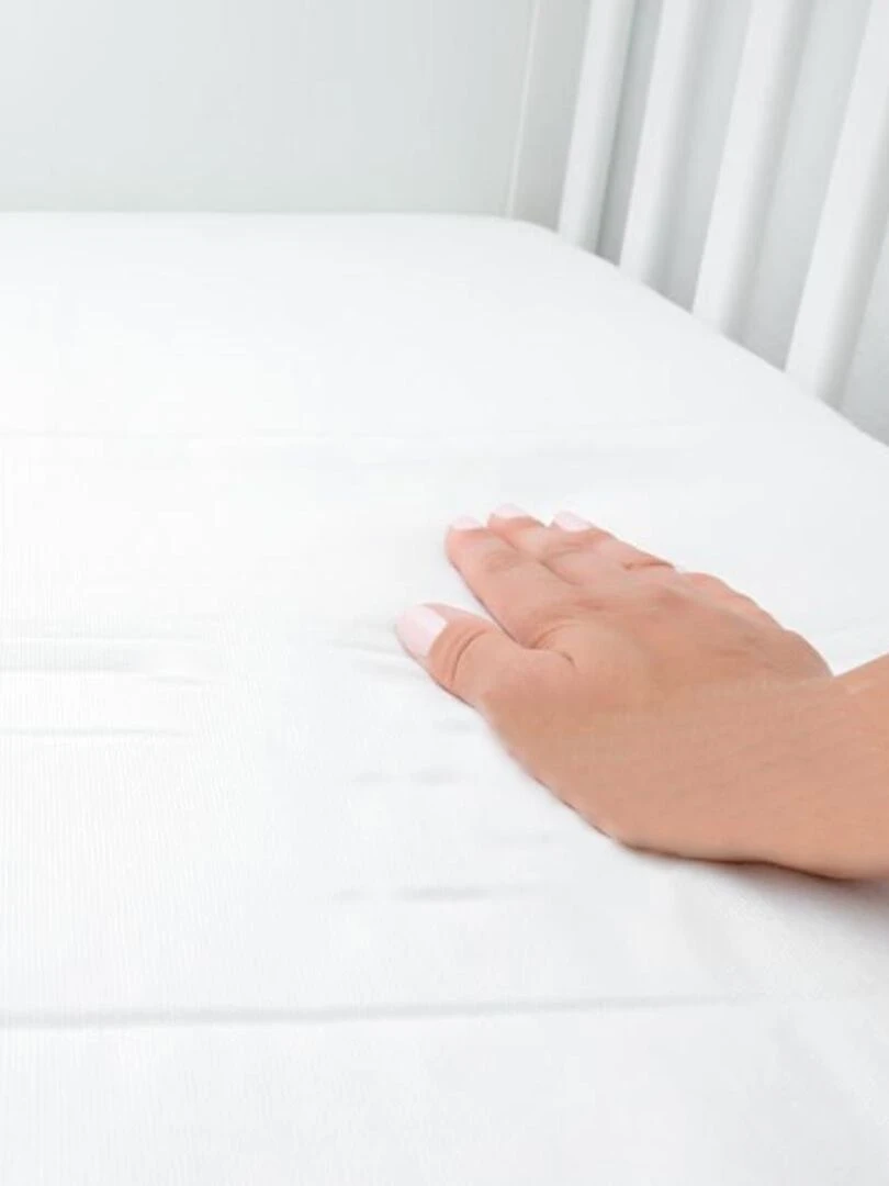 Draps Housse en Coton Bio Blanc   Blanc