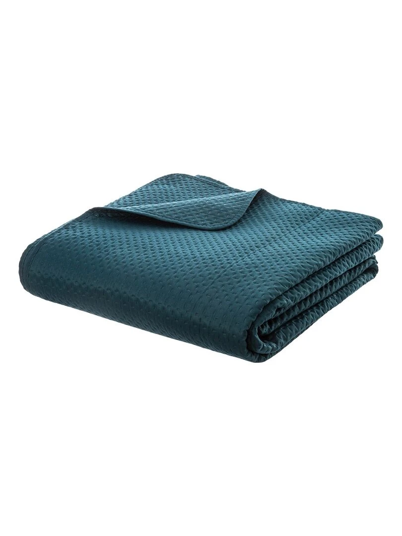 Dessus de lit 240x260 Dolce bleu canard + 2 taies Bleu