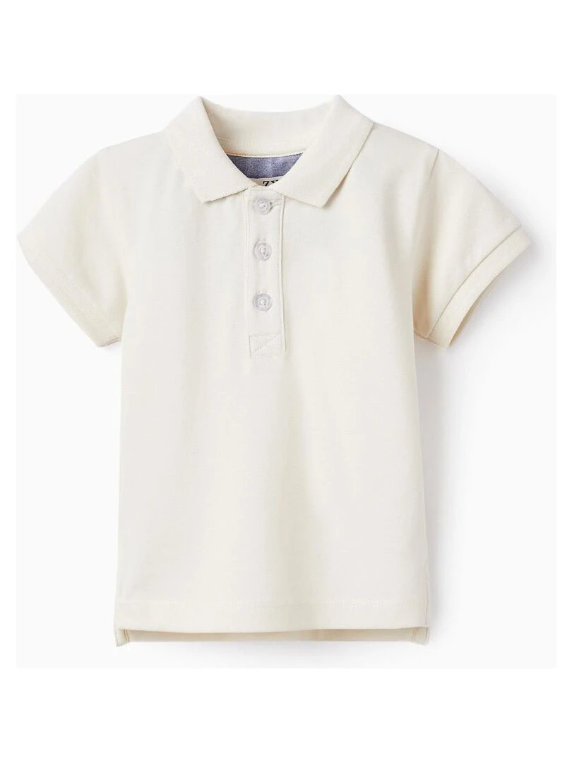 Polo à manches courtes en piqué de coton pour bébé garçon 'B&S' manches courtes BROTHERS&SISTERS Beige clair