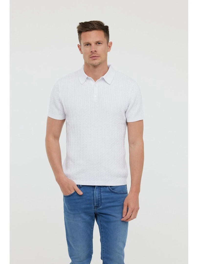 Lee Cooper   Polo manches courtes coton regular BACCI MC   Blanc