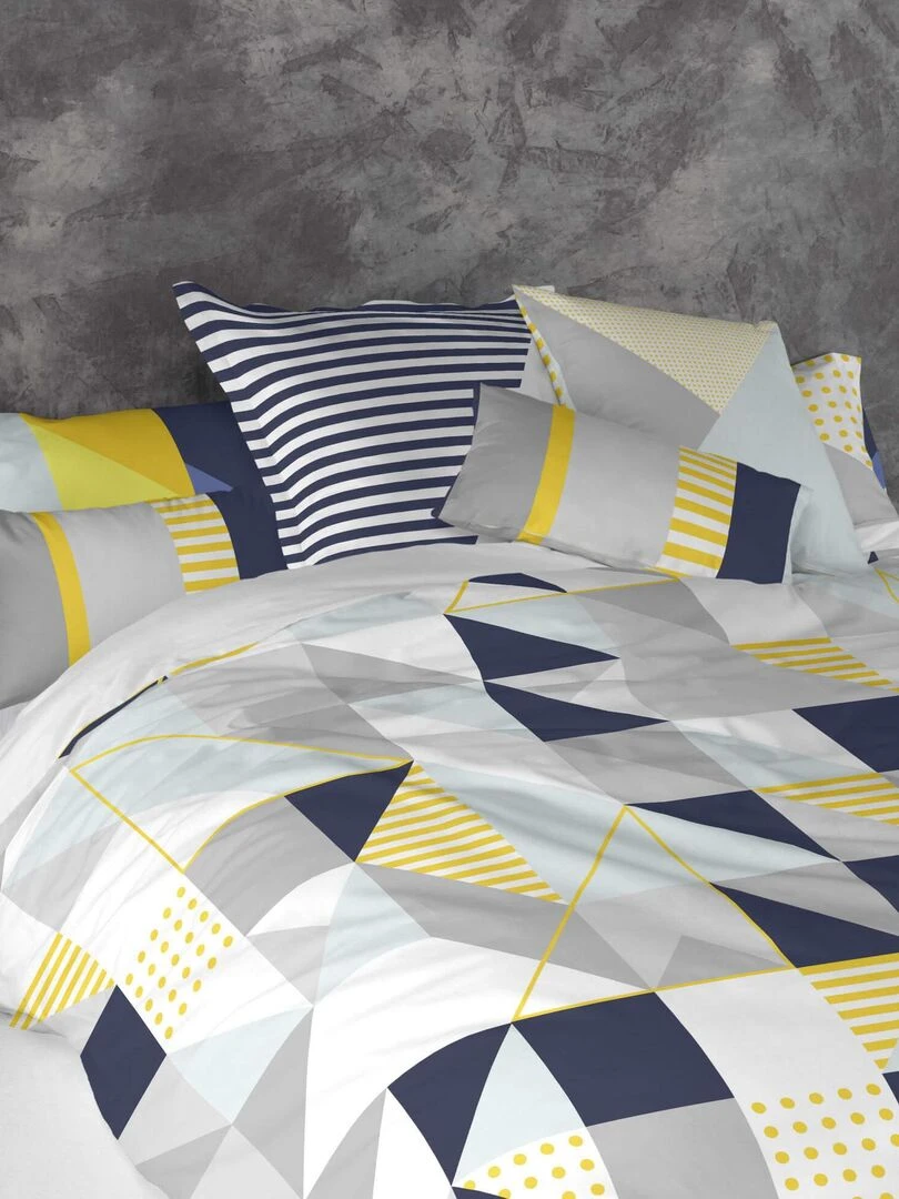 Housse de coussin Geo dot "Happyfriday"   Blanc