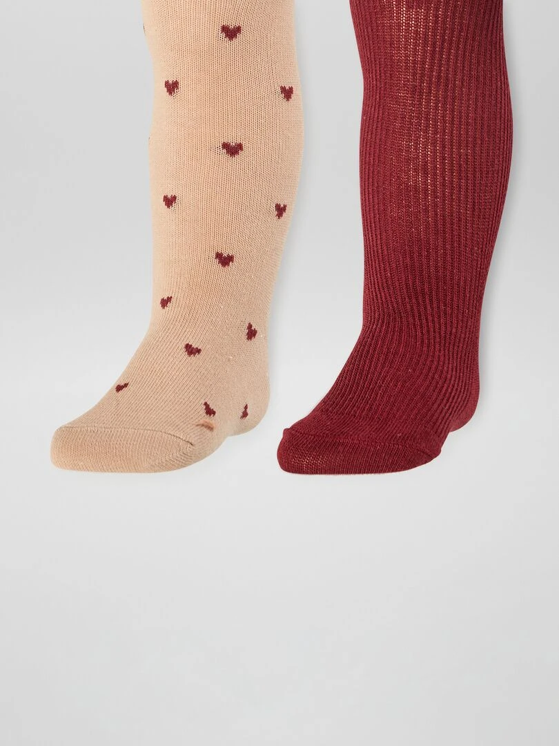 Lot de 2 collants chauds Rouge