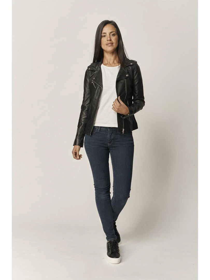 Lee Cooper Veste manches longues cuir regular fit BELLA Noir