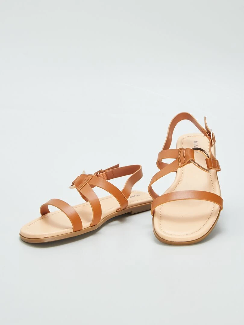 Sandales à brides fantaisies   Marron