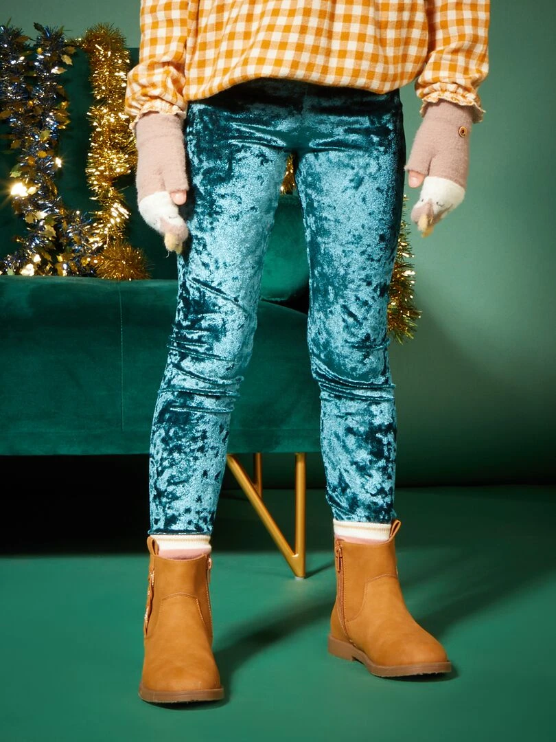 Legging en velours vert