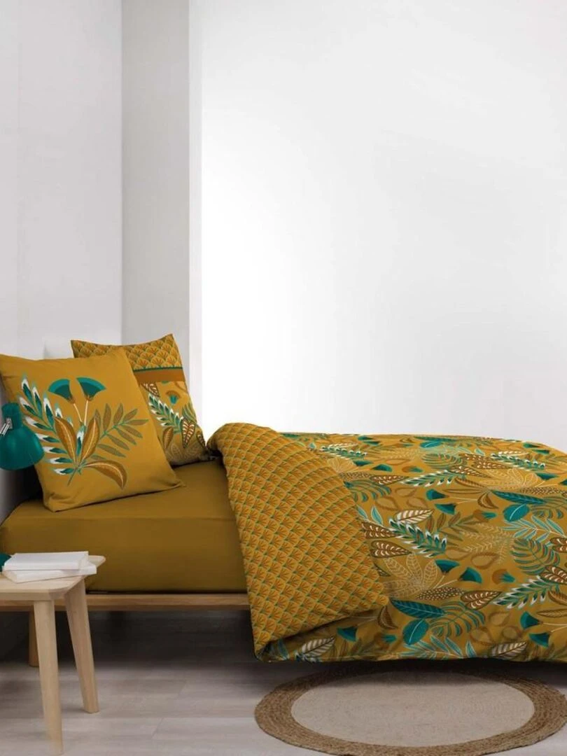 Housse de couette  + taie(s) Tilda coton 57 fils   Jaune