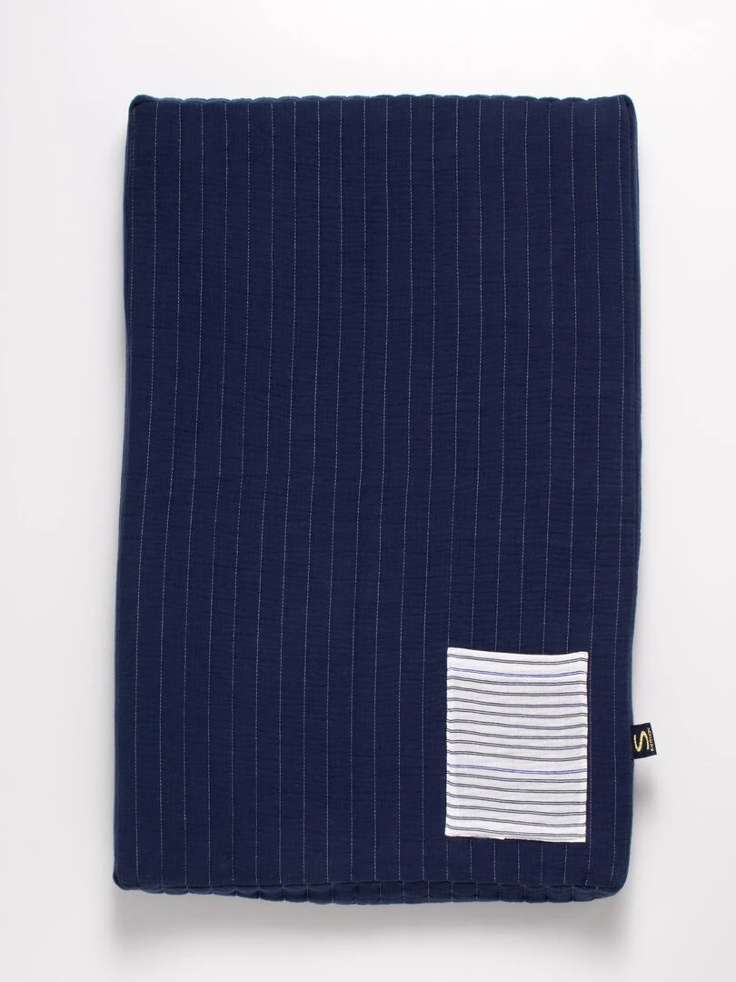 Matelas à langer en double gaze de coton et sa serviette SAUTHON Bleu