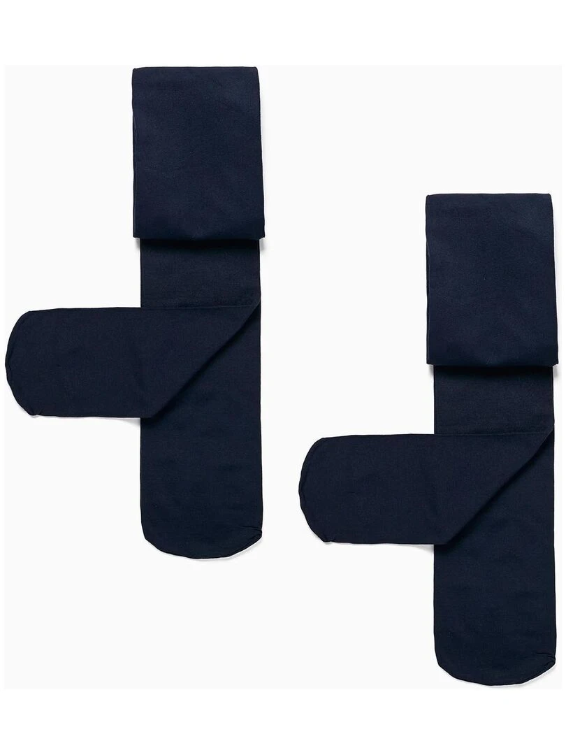 Lot de 2 Collants en Microfibre Bébé Fille 40 Den ESSENTIALS LINE Bleu foncé