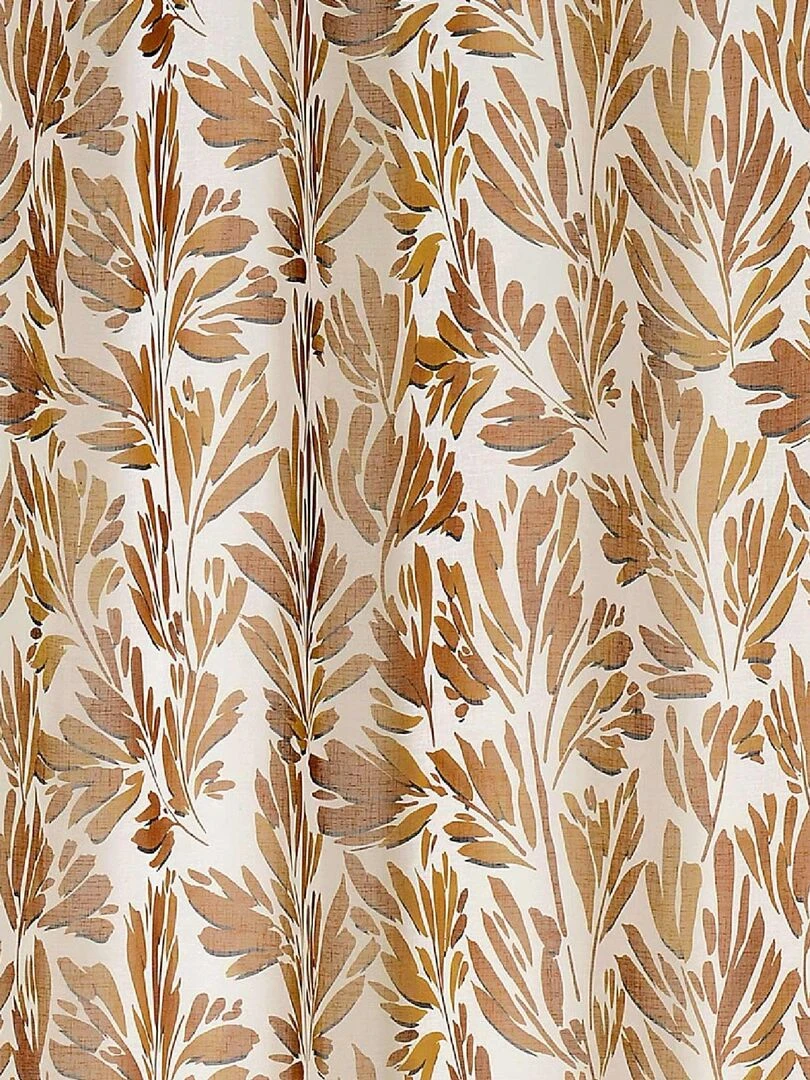 Rideau tamisant aux feuillages aquarellés   Cuivre