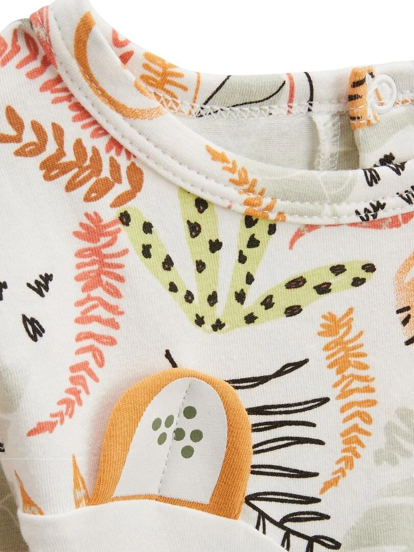 Pyjama bébé 2 pièces à pieds retroussables Dumbea   Kaki