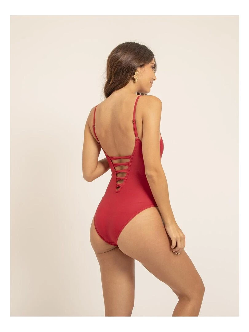 Maillot 1 pièces découpes GISELLE Rouge