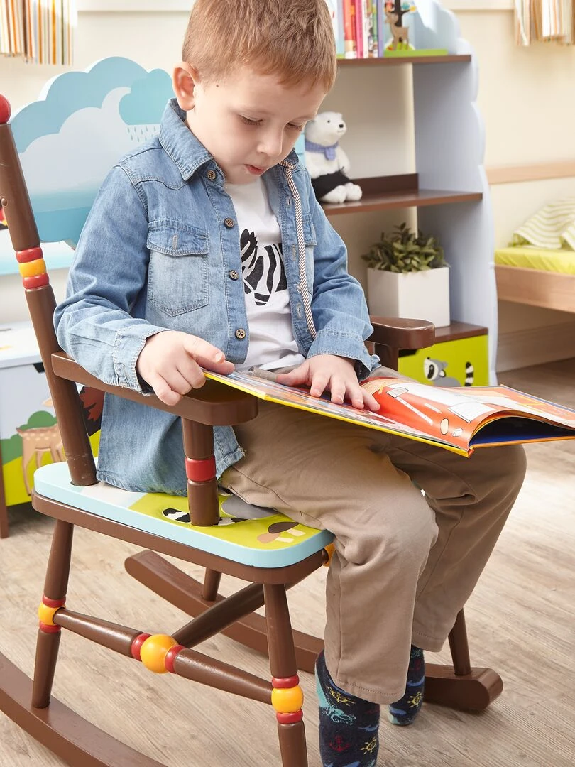 Chaise à bascule en bois pour décor chambre enfant bébé mixte Fantasy Fields TD 11738A Bleu