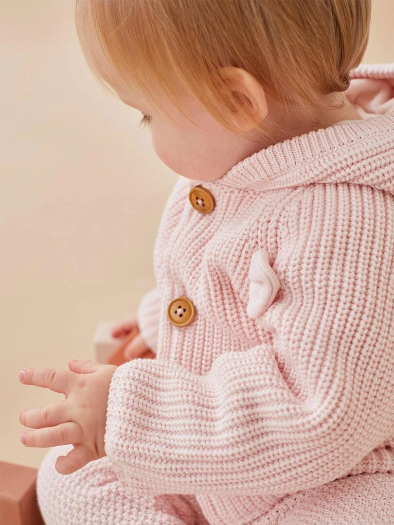 Mantelet en tricot clair Noukie's Rose