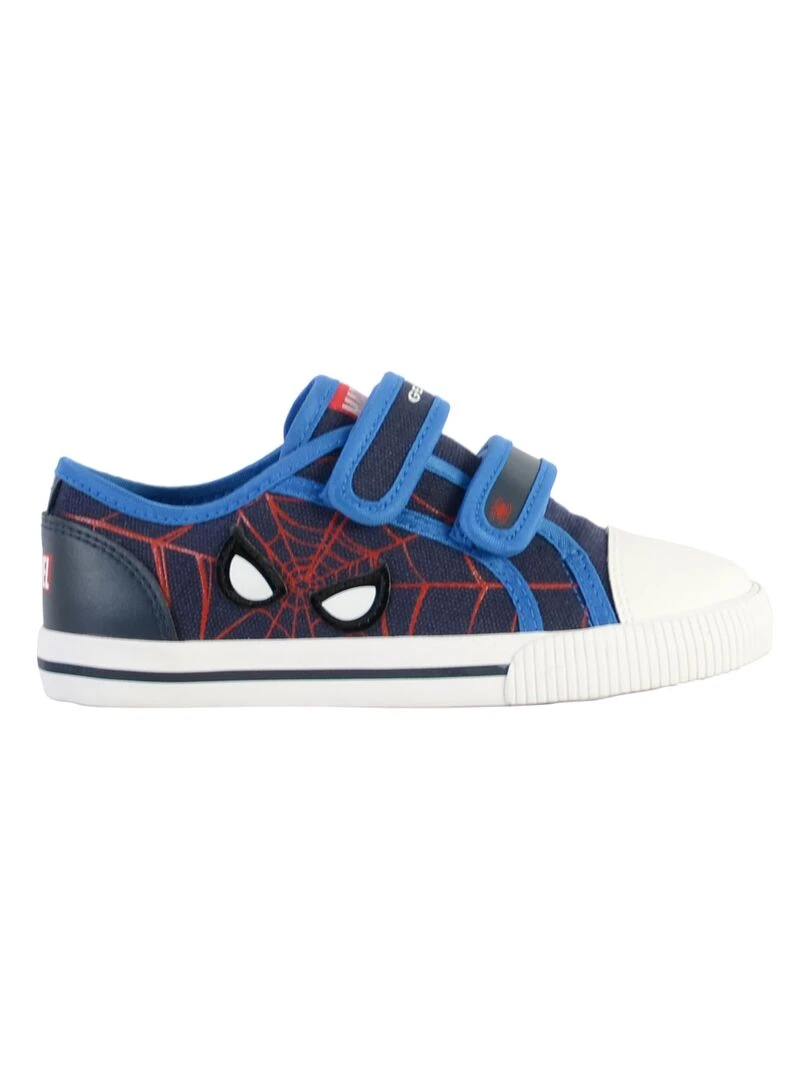 Basket à Scratch Plate Geox Enfant Kilwi Canv+Geobuck Bleu