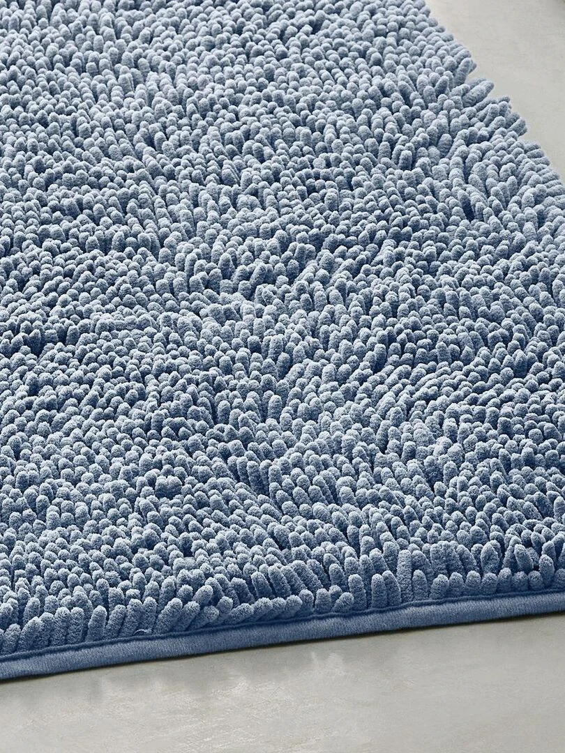 Tapis de bain mèche uni 'ESSENTIAL' 'TODAY'   Bleu ardoise