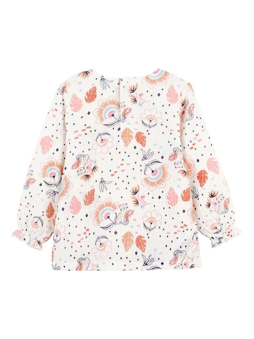 Blouse bébé en gaze de coton Masha Ecru