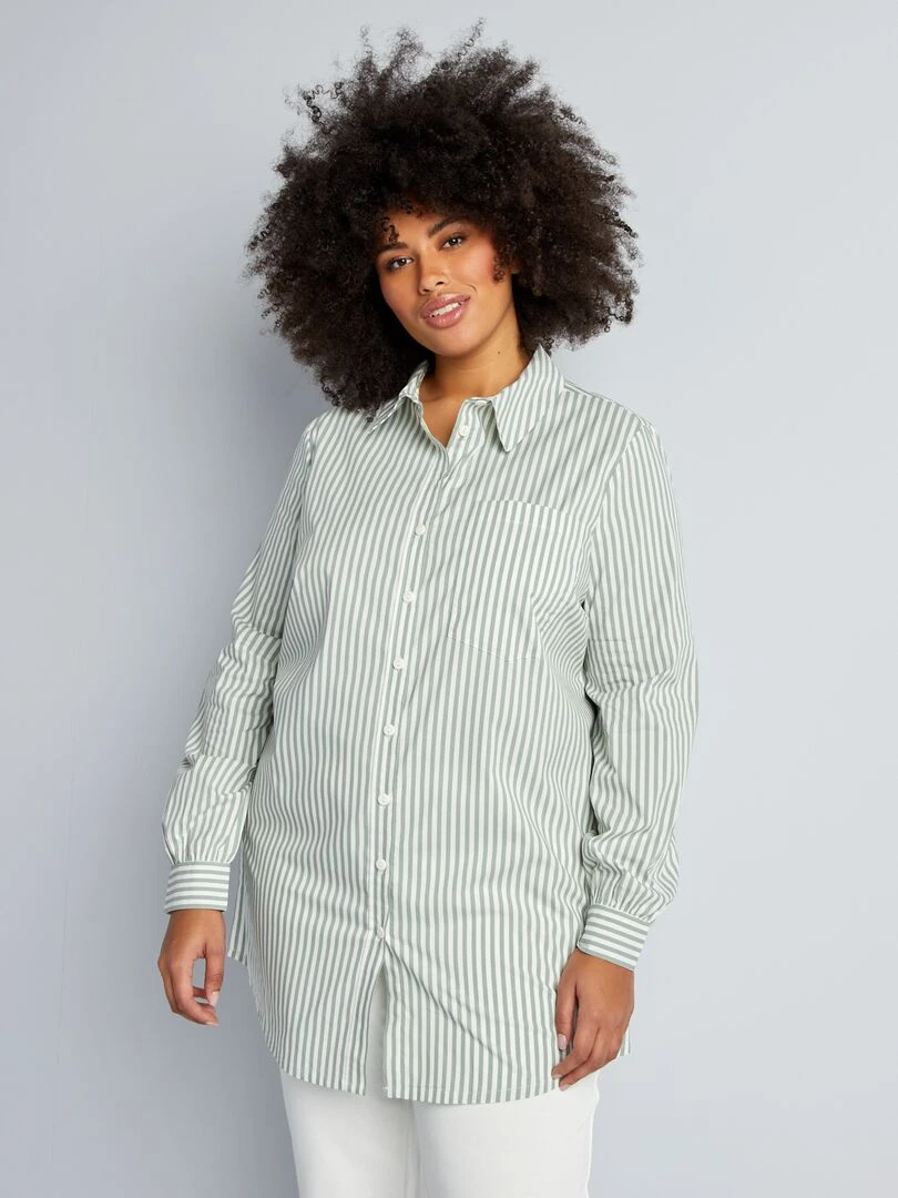 Chemisier en popeline   VERT