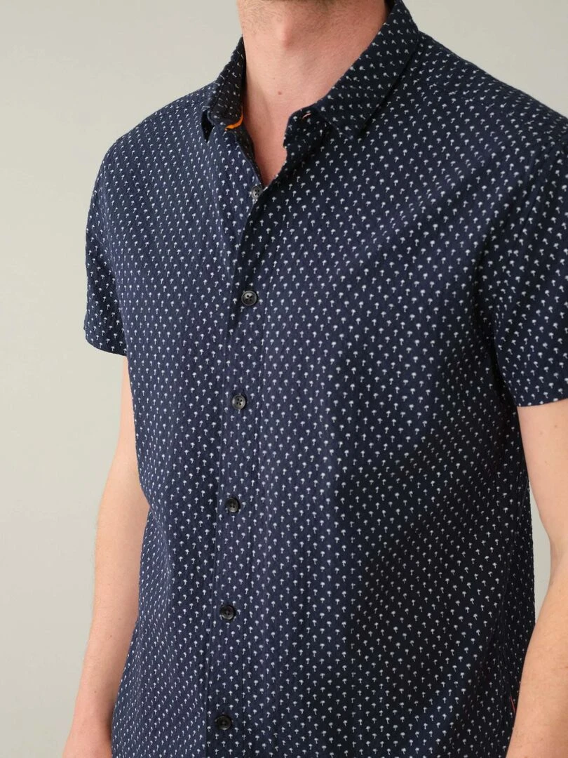 Chemise homme à motifs palmiers 'Deeluxe'   Bleu marine