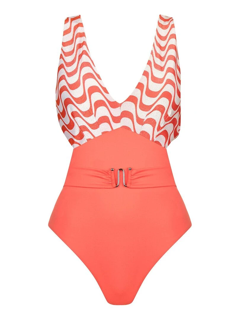 Maillot de bain une pièce monokini préformé sans armatures Iceland   Orange