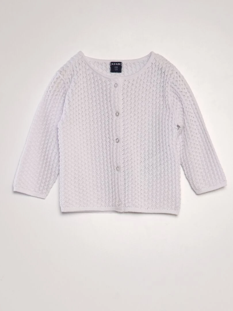 Gilet maille fantaisie blanc
