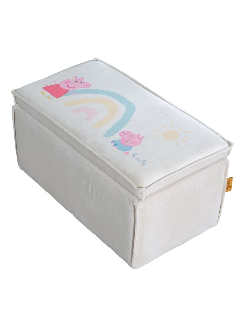 ROBA Banc Coffre à Jouets Peppa Pig pour Enfant en Bois et Velours   Beige   Motif Cochon   Beige