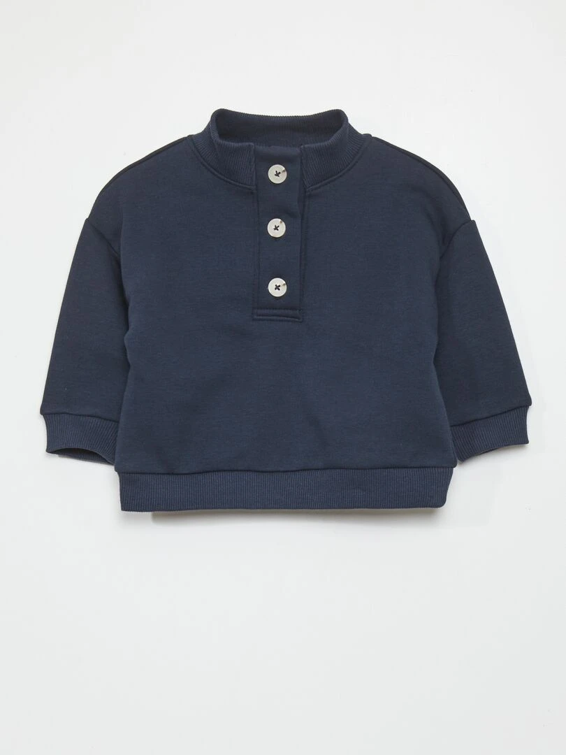 Sweat col camionneur Toujours + de douceur Marine