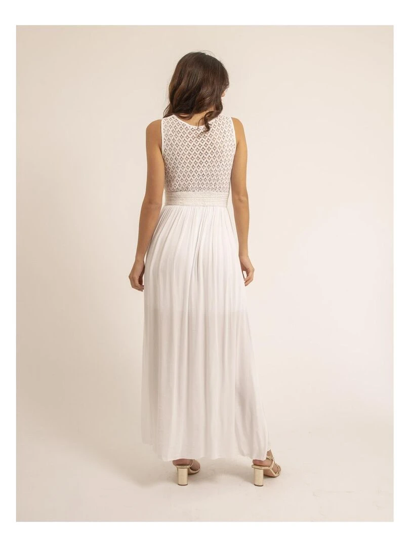 Robe longue dentelle IPALENE Blanc