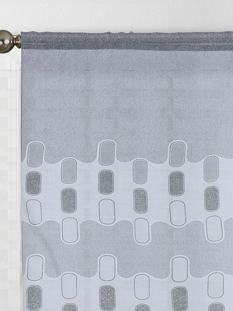 Paire de vitrages au style géométrique Gris clair