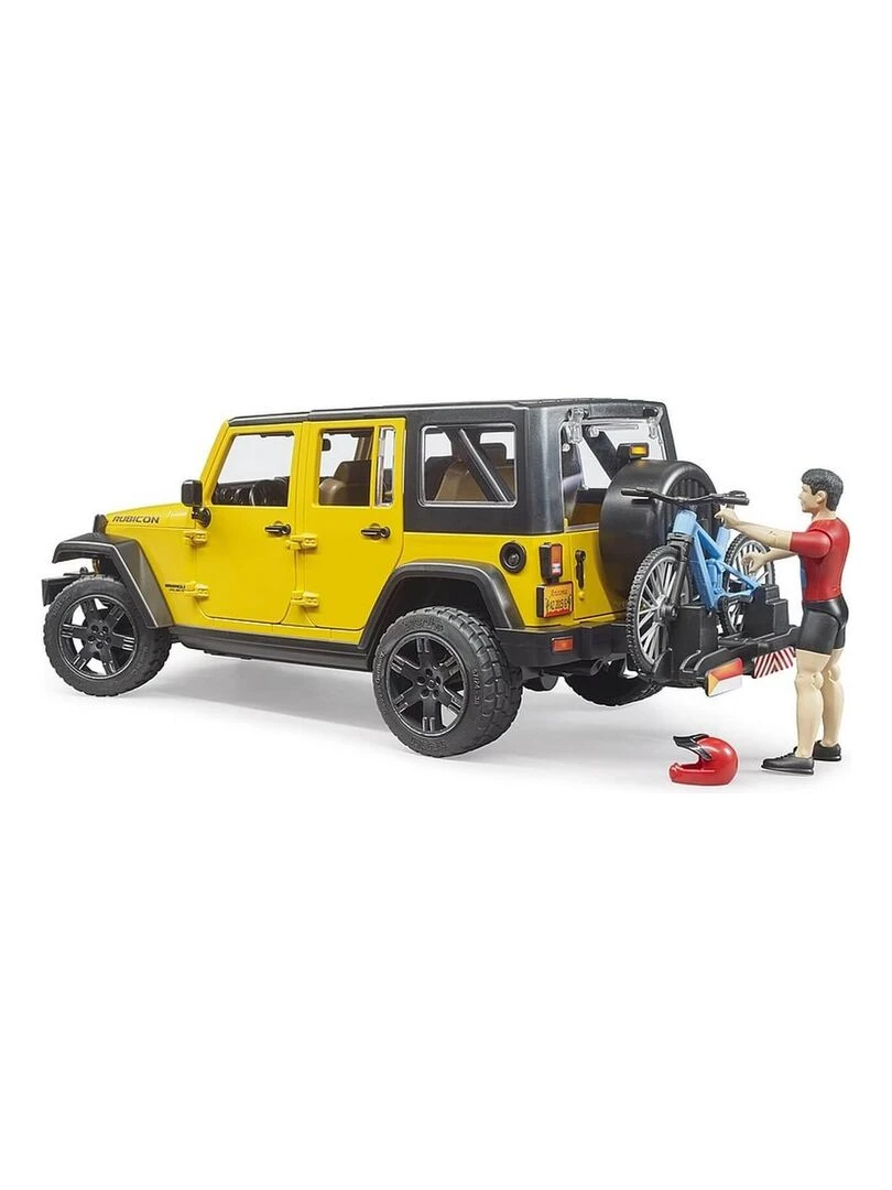 Jeep Wrangler Rubicon avec cycliste et vélo tout terrain   N/A