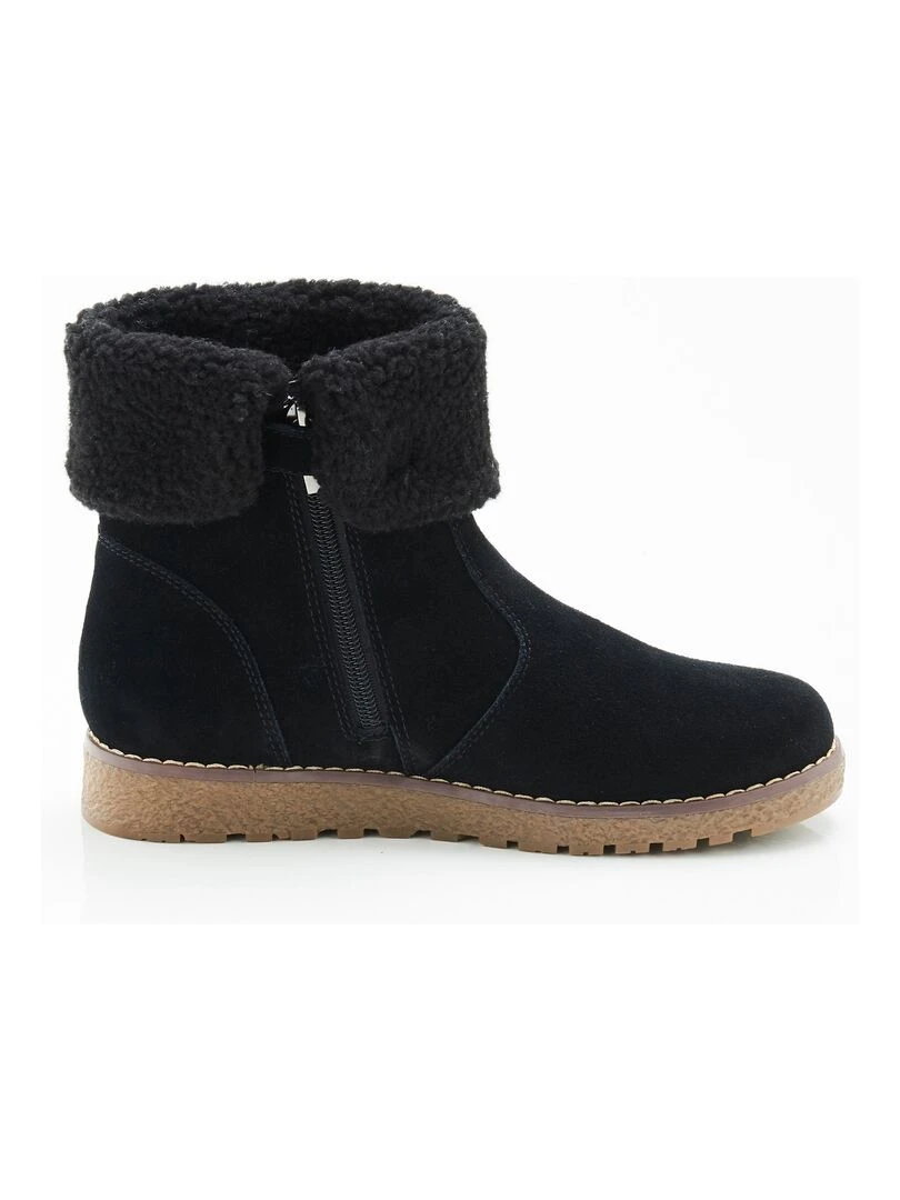 Boots fourrées  à porter col relevé ou retourné Thermolactyl   Damart   Noir