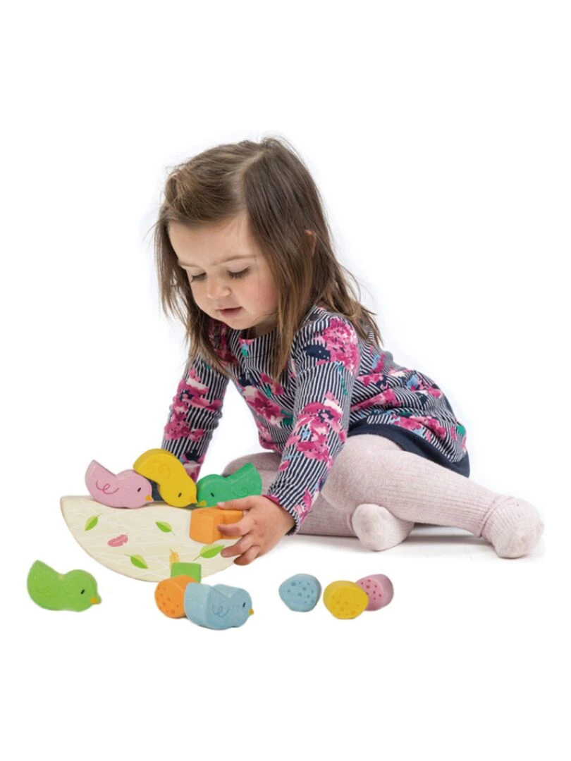 Jeu d'équilibre bébés oiseaux en bois   N/A