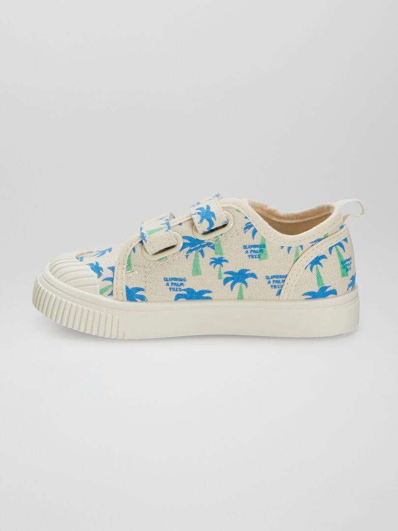 Baskets basses en toile imprimé   Blanc