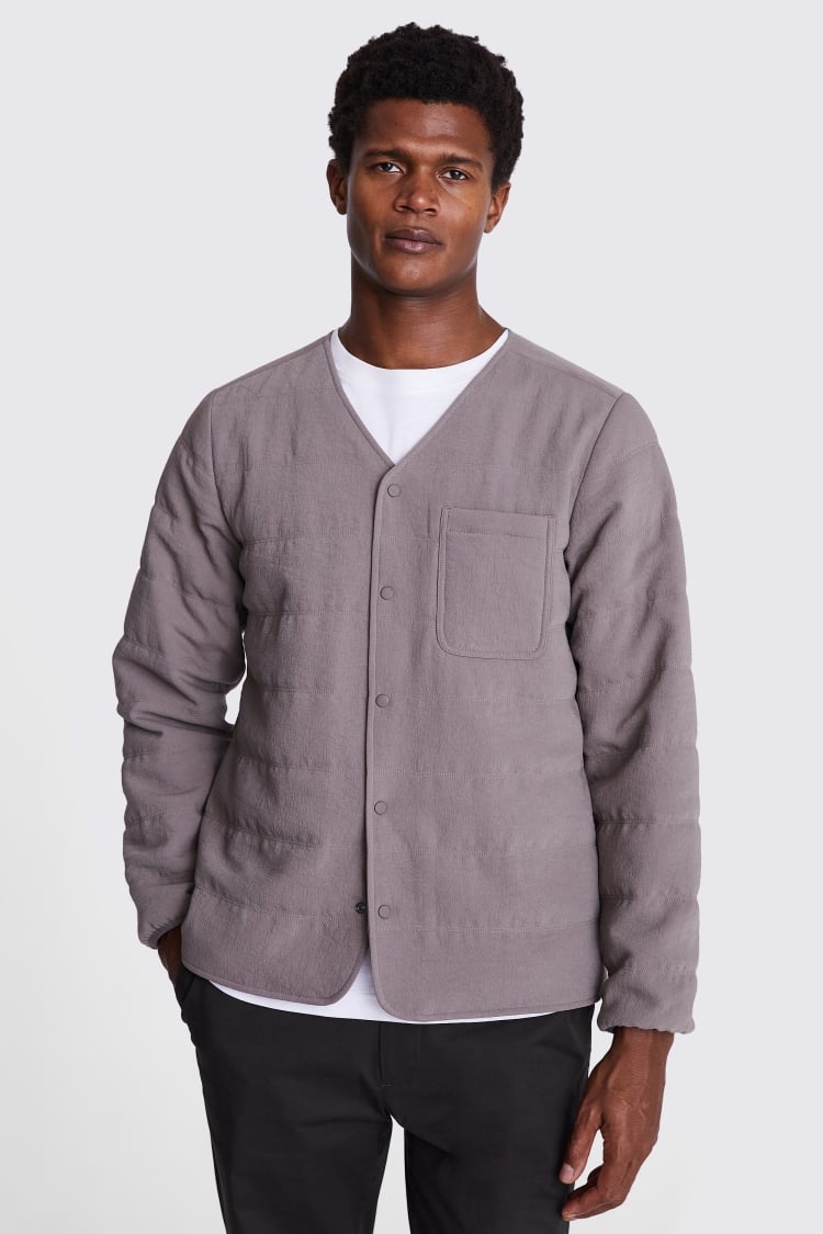 Light Grey Structured Shacket    Buy Online at Moss