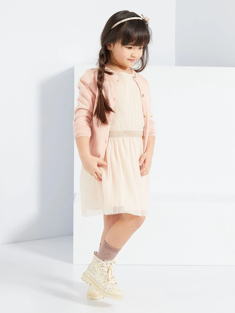 Gilet en maille fine   Rose clair