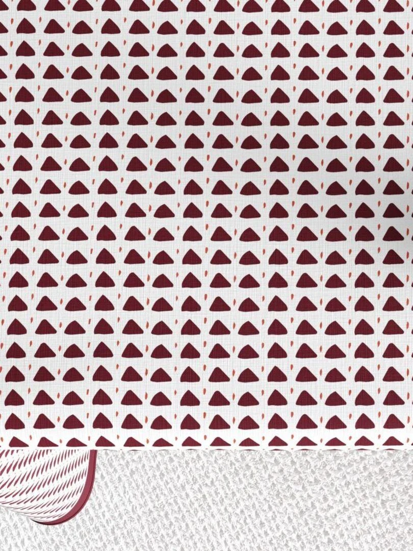 Nappe rectangulaire anti tache en Coton   Tilak Aubergine   Blanc