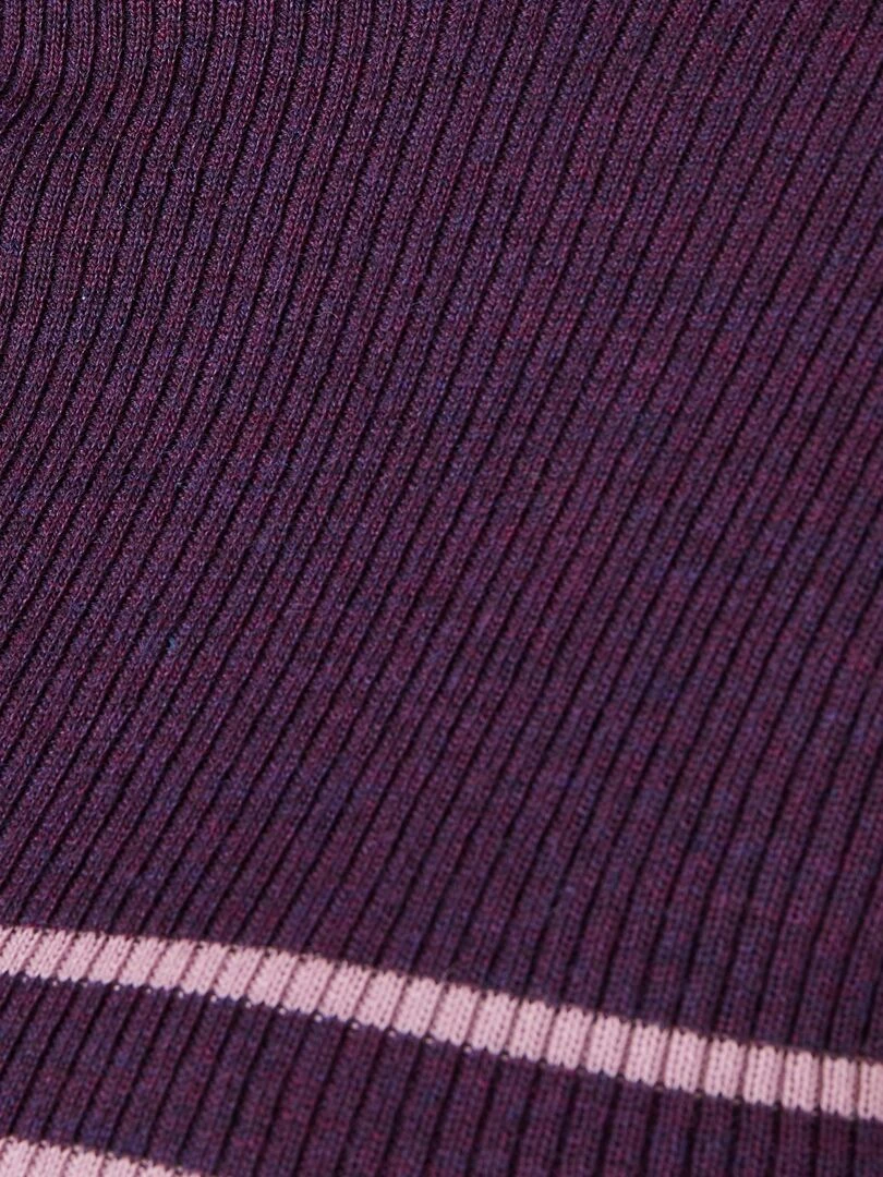 Pull col montant  50% laine mérinos  uni et rayé   Damart   Ivoire